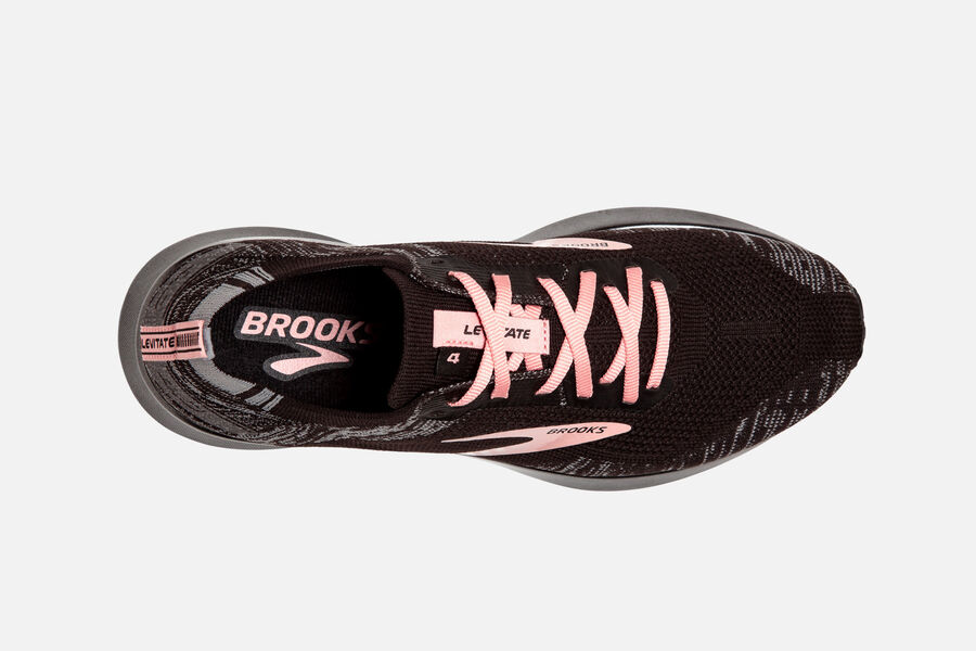 Brooks Levitate 4 Road Löparskor Dam - Svarta/Grå/Rosa - 9372-UWHXJ